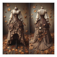 Viktorianische Herbstlaub Modedesign
