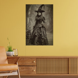 Viktorianische Hexe Sepia Portrait Stil 3 Poster