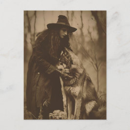Viktorianische Hexe Sepia Portrait Stil 4 Postkarte