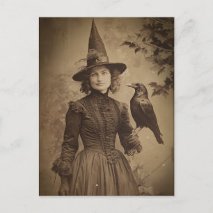 Viktorianische Hexe Sepia Portrait Stil 5 Postkarte