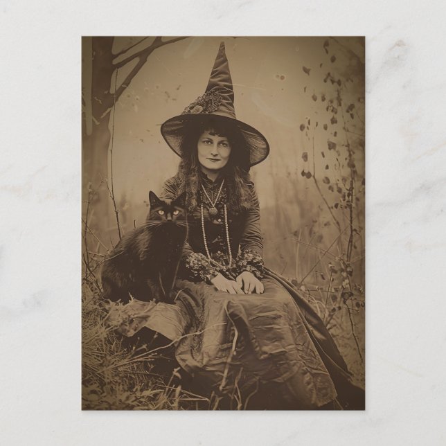 Viktorianische Hexe Sepia Portrait Stil 6 Postkarte (Vorderseite)