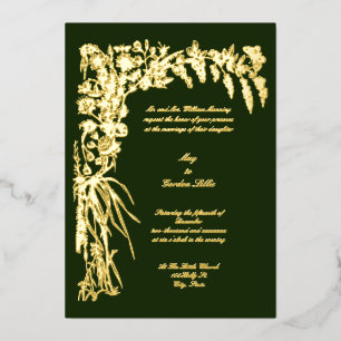 Viktorianische Hochzeit der Ära 1874 Folieneinladung