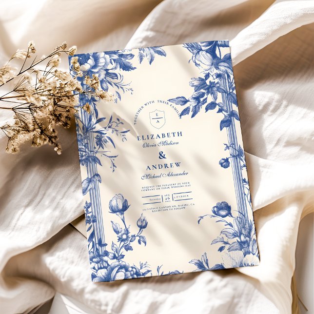 Viktorianische Hochzeit der Blauen Flora Einladung (Von Creator hochgeladen)