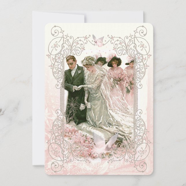 Viktorianische Hochzeit - Einladungskarte (Vorderseite)