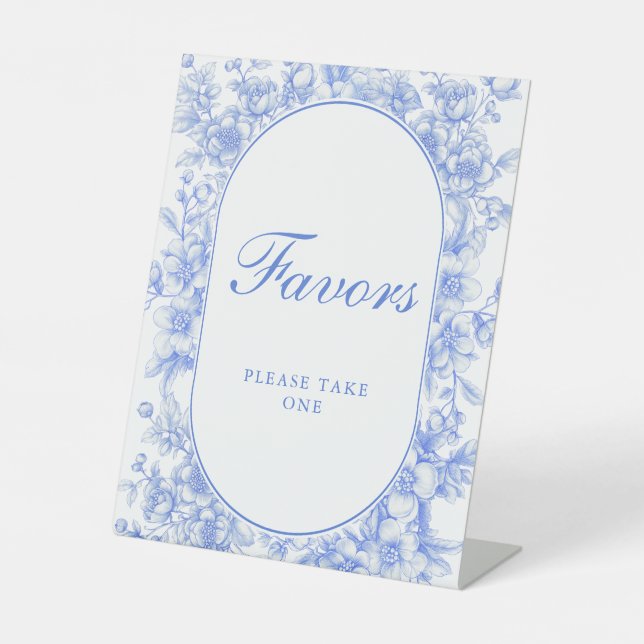 Viktorianische Hochzeit florales Etwas Blaues Sockelschild (Vorderseite)