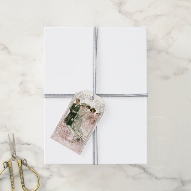 Viktorianische Hochzeit - Geschenketag Geschenkanhänger (Mit Garn)