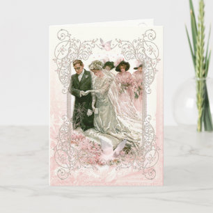 Viktorianische Hochzeit - Grußkarte Karte