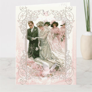 Viktorianische Hochzeit - Grußkarte Karte