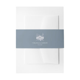 Viktorianische Hochzeit in Blau mit weißen Blume Einladungsbanderole