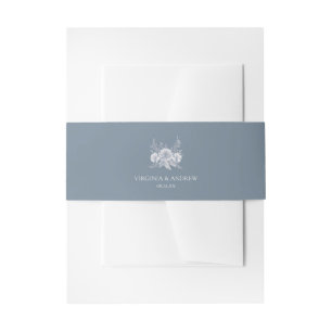 Viktorianische Hochzeit in Blau mit weißen Blume Einladungsbanderole