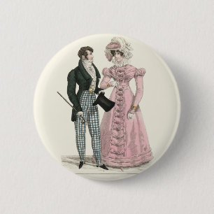 Viktorianische Hochzeit Mann Frau Elegante Mode Button