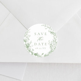 Viktorianische Hochzeit von Sage Green Toile speic Runder Aufkleber