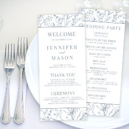 Viktorianische Hochzeitskarten mit blauen Blumen