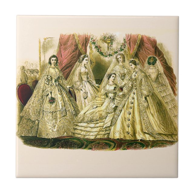 Viktorianische Hochzeitskunstdruckkleidung Fliese (Vorderseite)