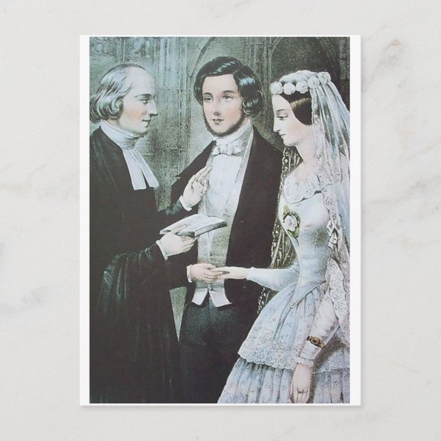 Viktorianische Hochzeitspostkarte Postkarte (Vorderseite)