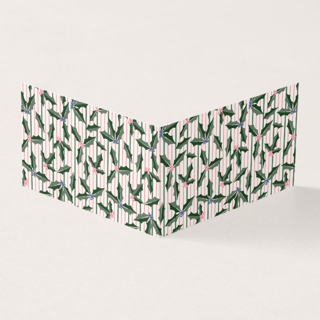 Viktorianische Holly Holiday-Geschenkkarte (Vorderseite)