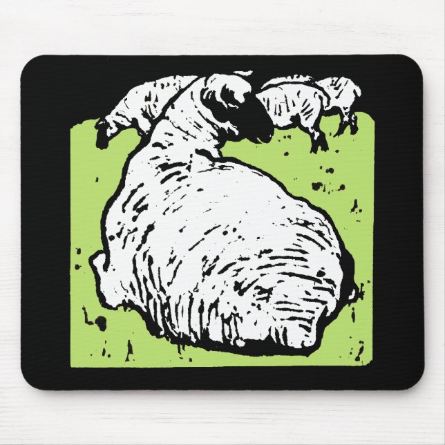 Viktorianische Holzschnitt Schafmousepad Mousepad (Vorne)