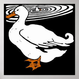 Viktorianische Holzschnitt-Vieh-Enten Poster