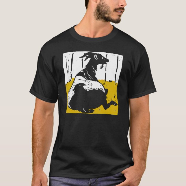 Viktorianische Holzziege auf T-Shirt (Vorderseite)