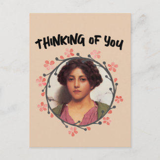 Viktorianische hübsche Dame denkt an dich Postkarte