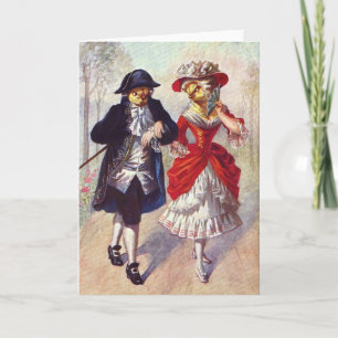 Viktorianische Hühner Feiertagskarte