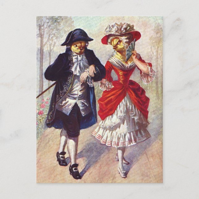 Viktorianische Hühner Postkarte (Vorderseite)