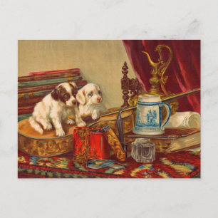 Viktorianische Hunde und Sachen Postkarte