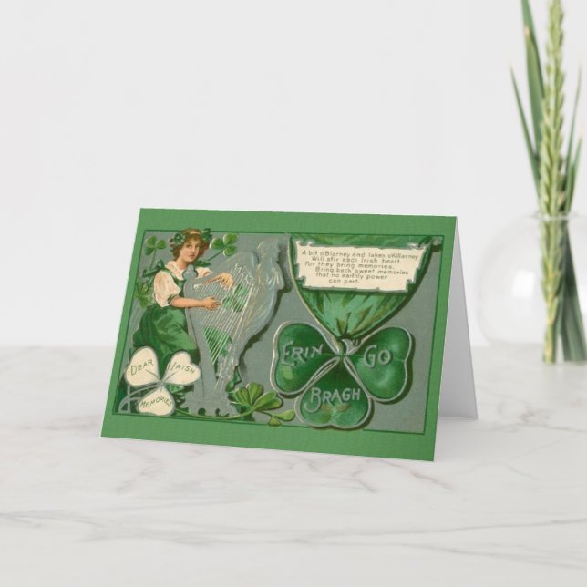 Viktorianische Irish Erinnerungen St. Patrick's Da Karte (Vorderseite)