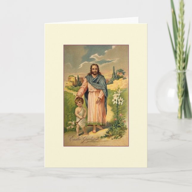 Viktorianische Jesus Religious Ostergrußkarte Feiertagskarte (Vorderseite)