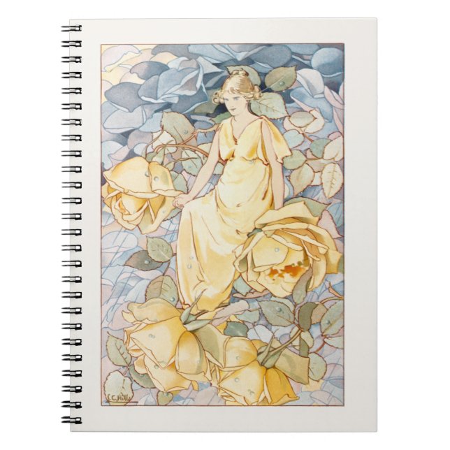 Viktorianische Jugendstil-Gelbe Blume Fairy Notizblock (Vorderseite)