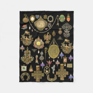 Viktorianische, Jugendstil- und Deko-Schmuckkunst Fleecedecke