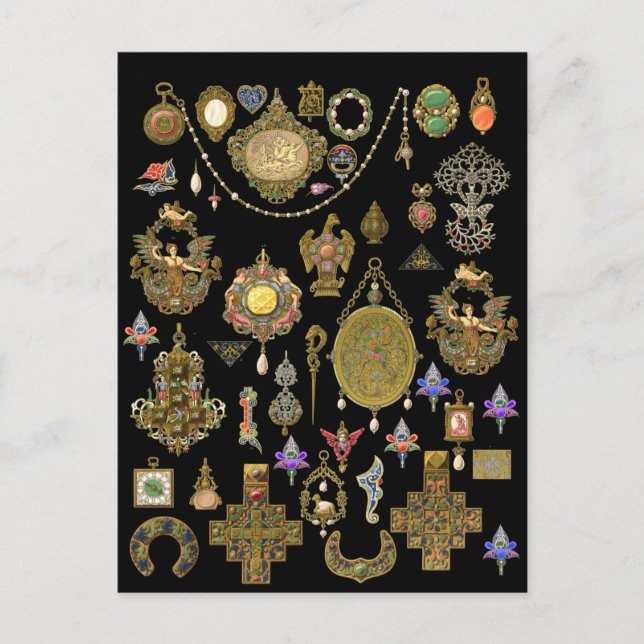 Viktorianische, Jugendstil- und Deko-Schmuckkunst Postkarte (Vorderseite)