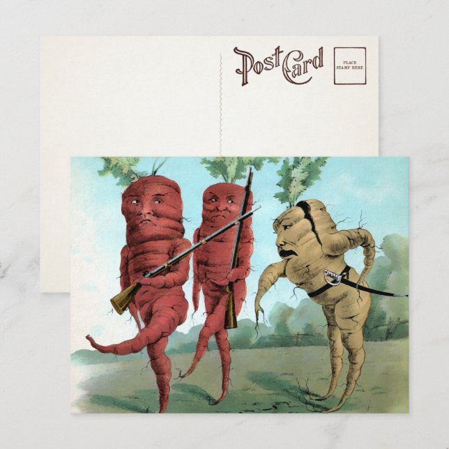 Viktorianische Karrot Militärische Postkarte (Vorne/Hinten)