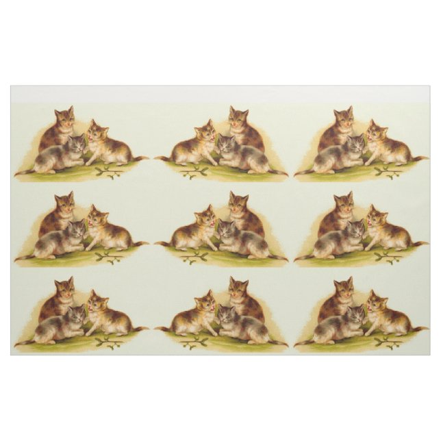 Viktorianische Kätzchen Stoff (Fat Quarter (45,7 x 55,9 cm))