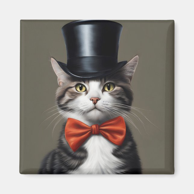 Viktorianische Katze Magnet (Vorne)