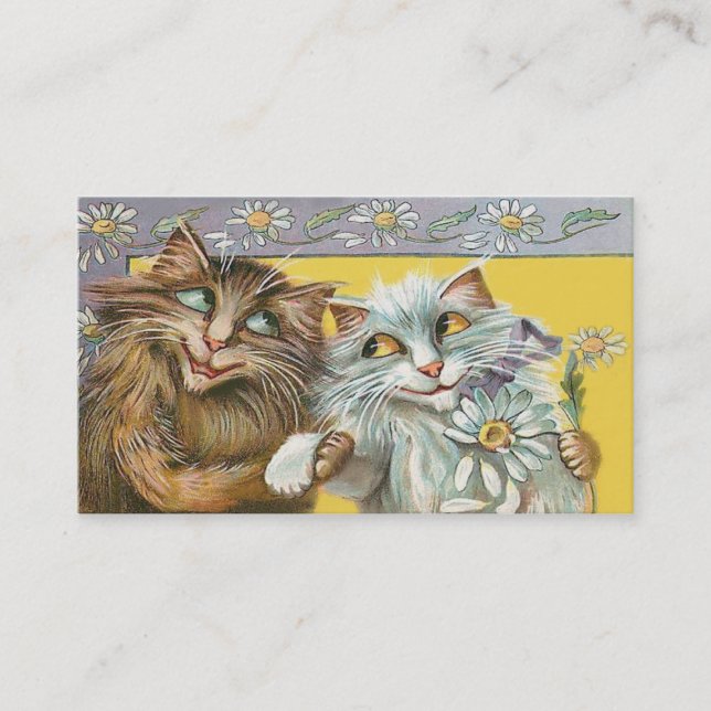 Viktorianische Katzen Liebe-in der doppelseitigen Visitenkarte (Vorderseite)