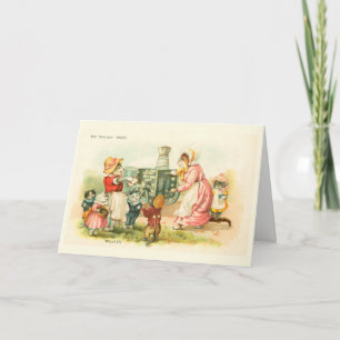 Viktorianische Katzen Milchmädchen Louis Wain Kind Karte