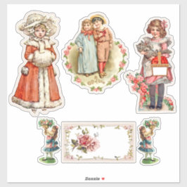 Viktorianische Kinder Aufkleber