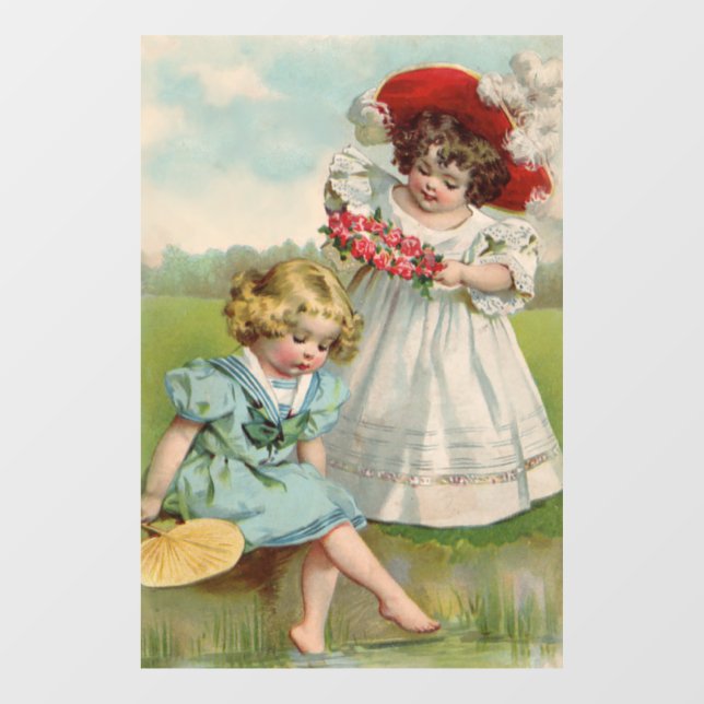 Viktorianische Kinder Fensteraufkleber (Blatt)