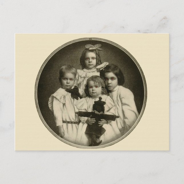 Viktorianische Kinder Funny Creepy Evil Demonic 19 Postkarte (Vorderseite)