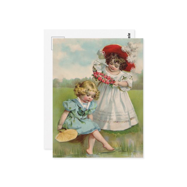 Viktorianische Kinder Postkarte (Vorderseite/Rückseite Beispiel)