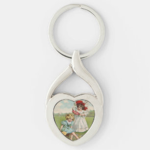 Viktorianische Kinder Vintage Sommer Mädchen Garte Schlüsselanhänger