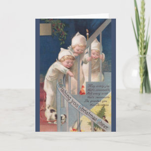 Viktorianische Kinder Weihnachtsgrußkarte Feiertagskarte