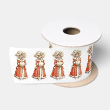 Viktorianische Kinderpapierpuppe Winterrot niedlic
