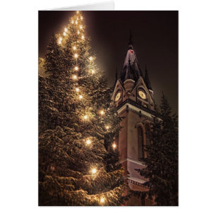 Viktorianische Kirchen-Weihnachtskarte