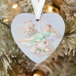Viktorianische Kokette Pastell-Engelwolken Ornament