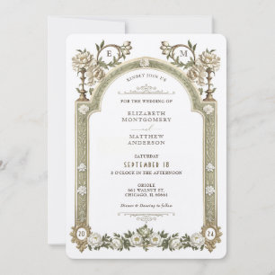 Viktorianische königliche elegante Hochzeitseinlad Einladung