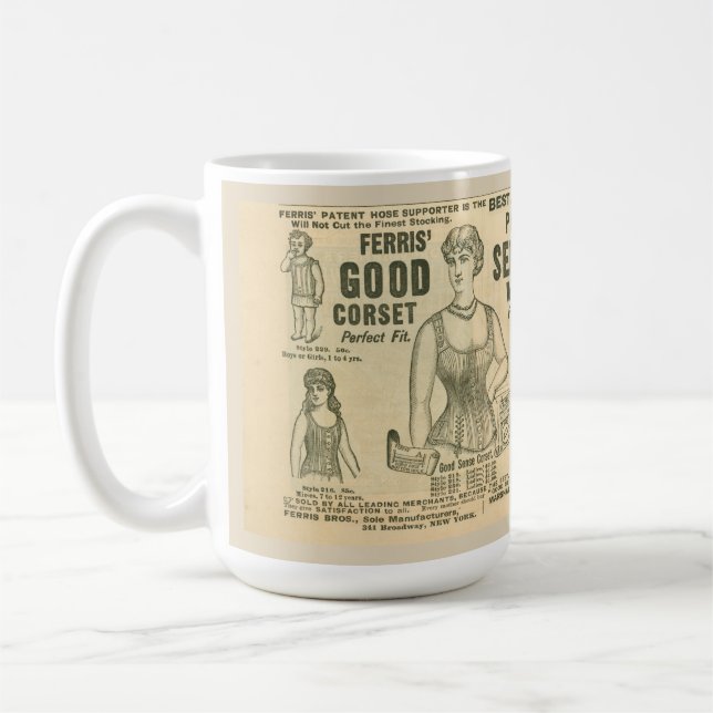 Viktorianische Korsettanzeige Kaffeetasse (Links)