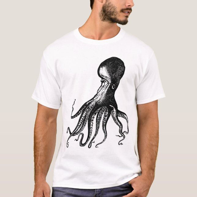 Viktorianische Krake Kraken für Steampunk Piraten T-Shirt (Vorderseite)