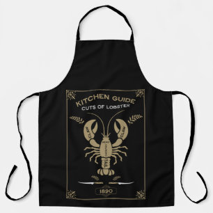 Viktorianische Küchenlobster-Butlerübersicht Schürze